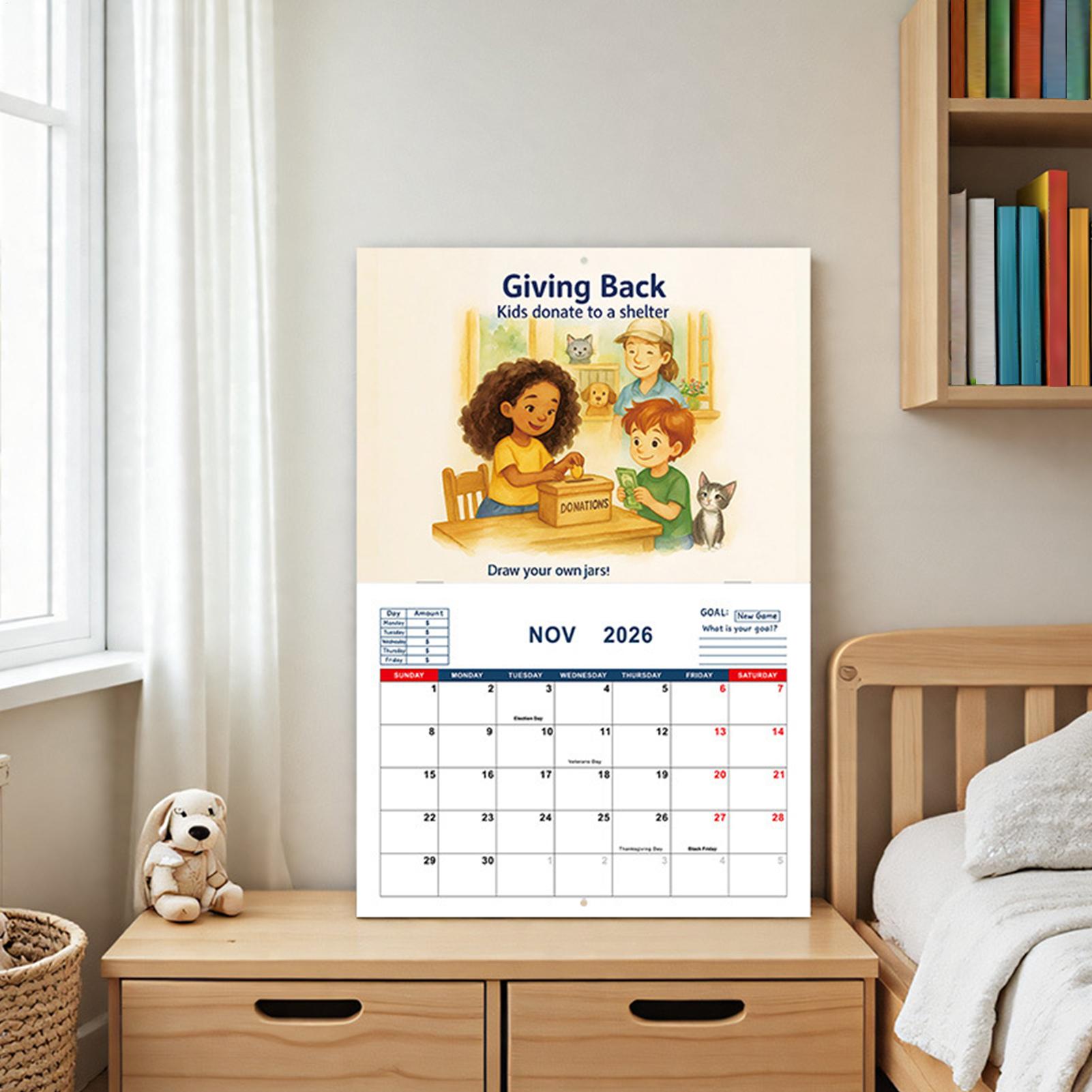 Kids Education Plan - Tablero de calendario para niños 2026,
