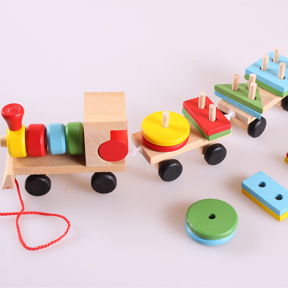 Kids Education Help - 1 Juego de Tren de Madera