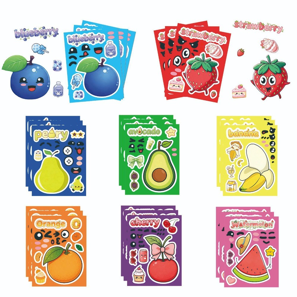 Kids Education Store - 8 Hojas de Adhesivos de Frutas