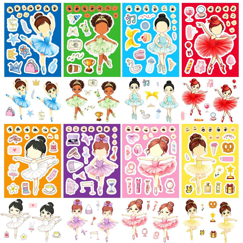 Kids Education Store - 8 Hojas de Pegatinas de Niña