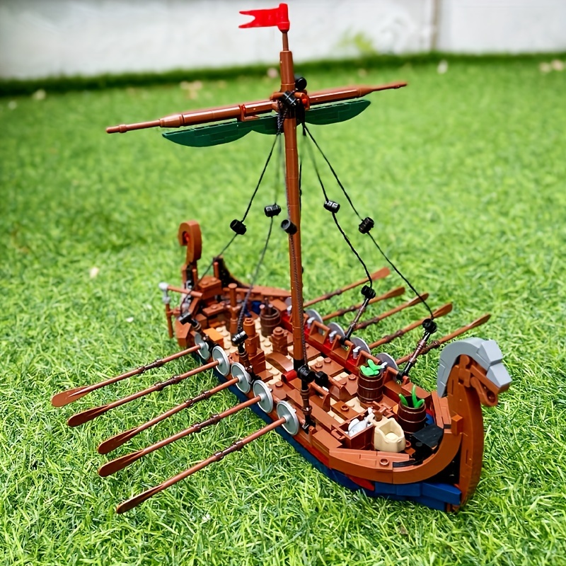 MOC-barco vikingo Medieval, 46 - Kids Education Allowance reseña y precio