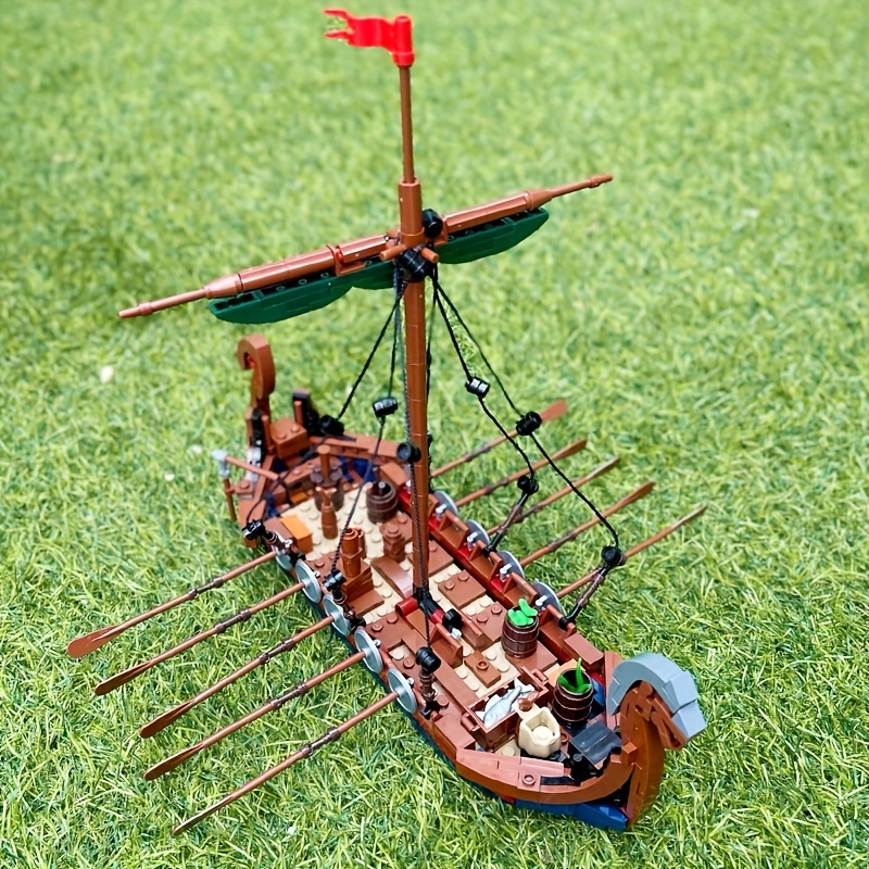 MOC-barco vikingo Medieval, 46 - Kids Education Allowance reseña y precio