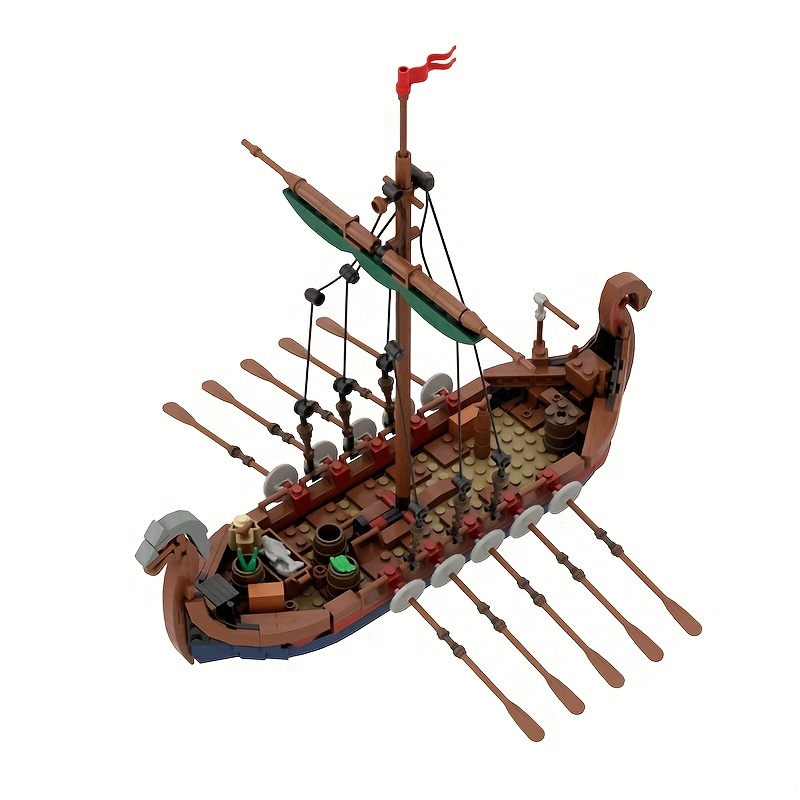 MOC-barco vikingo Medieval, 46 - Kids Education Allowance reseña y precio